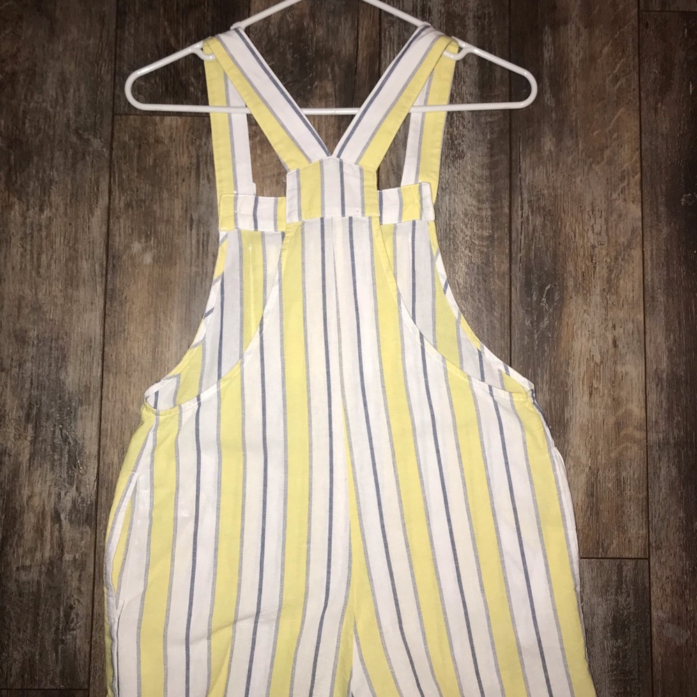 yellow and white romper
